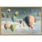 Hot Air Balloons with Pink Crop by Danhui Nai 23-in. W x 16-in. H. Canvas Wall Art Print Framed in Natural